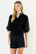 Load image into Gallery viewer, Black Double Sweater LS Top (THML)