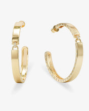 Load image into Gallery viewer, Melinda Maria Ashley Lock Hoops 2”-Gold/White