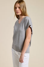 Load image into Gallery viewer, Heather Grey V-Neck Slvls Top