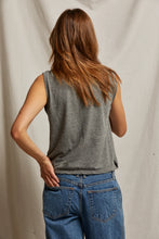 Load image into Gallery viewer, PWT Heather Grey Cotton Slvls V-Neck Tee