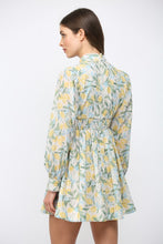 Load image into Gallery viewer, Light Grey Lemon + Floral Lace Trim Dress