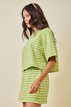 Load image into Gallery viewer, Matcha Striped Top + Skort Set