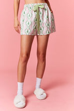 Load image into Gallery viewer, Christmas Printed Satin Top + Shorts PJ Set Pink/Green