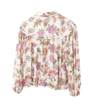 Load image into Gallery viewer, Off White Pink Floral Button Down Blouse