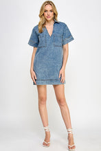 Load image into Gallery viewer, Blue Denim SS Mini Dress