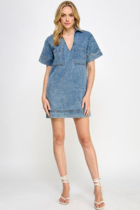 Blue Denim SS Mini Dress