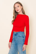 Load image into Gallery viewer, Red Slim Bell Slv Top