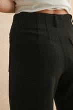 Load image into Gallery viewer, Black Ponte Fabric Crop Dress Pants