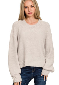 Bone Oversized Balloon Slv Sweater