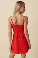 Load image into Gallery viewer, Red Button Frnt Linen Dress