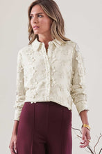 Load image into Gallery viewer, Cream Floral Lace LS Button Down Shirt