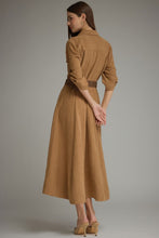 Load image into Gallery viewer, Camel Soft Suede Belted Maxi Dress