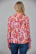 Load image into Gallery viewer, Lavender Multi Print LS Button Down Blouse