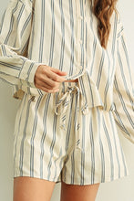 Load image into Gallery viewer, Blue Striped Button Down Top + Short Set