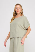 Load image into Gallery viewer, Sage Textured Knit Top + Pant Set