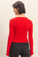Load image into Gallery viewer, Red LS Knit Top