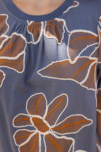Load image into Gallery viewer, Blue Floral Embroidered Top