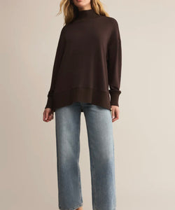 Z Supply Chocolate Cherry Sable Rib Sweatshirt