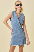 Load image into Gallery viewer, Sleeveless Mini Denim Dress