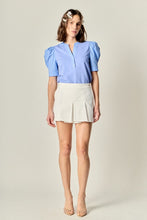 Load image into Gallery viewer, Powder Blue Mixed Media Top