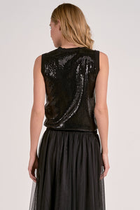 Black Slvls Sequin Tank Top