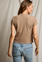 Load image into Gallery viewer, Perfect White Tee Mocha Recycled Cotton V-Neck Tee