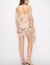 Load image into Gallery viewer, Beige Floral Sash Dress