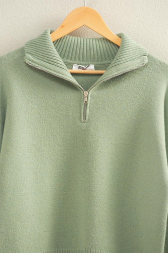 Sage Green Half Zip Pullover