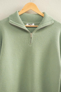 Sage Green Half Zip Pullover