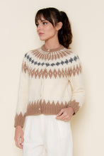 Load image into Gallery viewer, Cream Multi Print Knitted Cardigan
