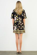 Load image into Gallery viewer, Black Puff Slv Floral Dress (THML)