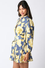 Load image into Gallery viewer, Denim/Gold Floral Belted Dress