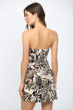 Load image into Gallery viewer, Black Multi Tropical Print Scallop Layered Dress