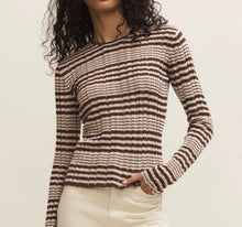 Load image into Gallery viewer, Z Supply Choc Cherry Ronnie Striped Sweater