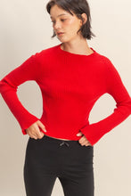 Load image into Gallery viewer, Red LS Knit Top