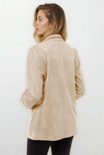 Load image into Gallery viewer, Sand Deep Neck Suede Blazer
