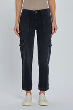 Load image into Gallery viewer, Hidden Black Denim Cropped Cargo Jeans (Inseam 28&quot;)