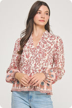 Load image into Gallery viewer, Scarlet Border Printed LS Blouse