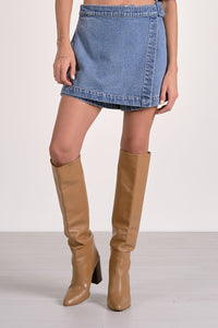Denim Slanted Frnt Skort