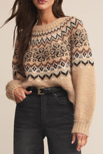 Load image into Gallery viewer, Z Supply Oatmeal Heather Kenaby Fair Isle Sweater