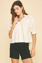 Load image into Gallery viewer, Milk Balloon Slv V-Neck Blouse