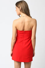 Load image into Gallery viewer, Red Strapless Woven Dress