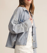 Load image into Gallery viewer, Z Supply Washed Indigo All Day Cropped Knit Jacket