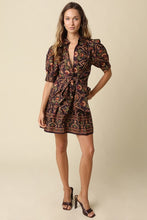 Load image into Gallery viewer, Chocolate Multi Print Tie Waist Dress