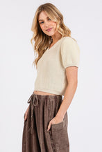 Load image into Gallery viewer, Cream Puff Slv V-Neck Knit Top