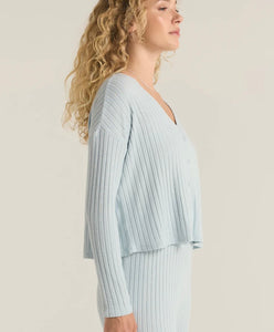 Z Supply Snowflake Blue Mara LS Cardigan Top