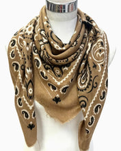 Load image into Gallery viewer, Large Woolen Paisley Bandana