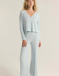 Z Supply Snowflake Blue Dawn Smocked Rib Pant