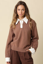 Load image into Gallery viewer, Mocha/Off White Contrast Sweater
