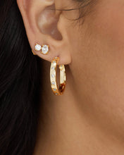 Load image into Gallery viewer, Melinda Maria Ashley Reversible Hoops 1” Gold/White